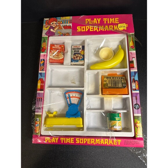 Vintage Play Time Supermarket Grocery Toy Set - Picture 1 of 6